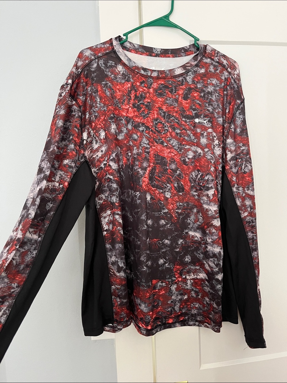 Silver Jeans Red, Gray and Black Long Sleeve Performance Shirt